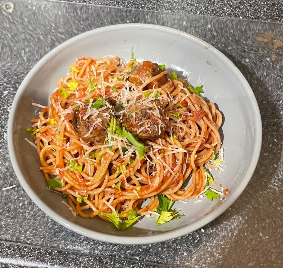 Spaghetti and meatballs