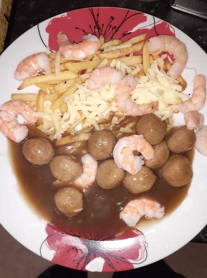 Prawns Meatballs and Chips